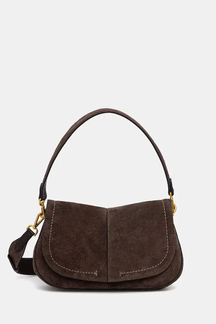 Gianni Chiarini borsa a tracollo da donna in camoscio HELENA ROUND Marrone