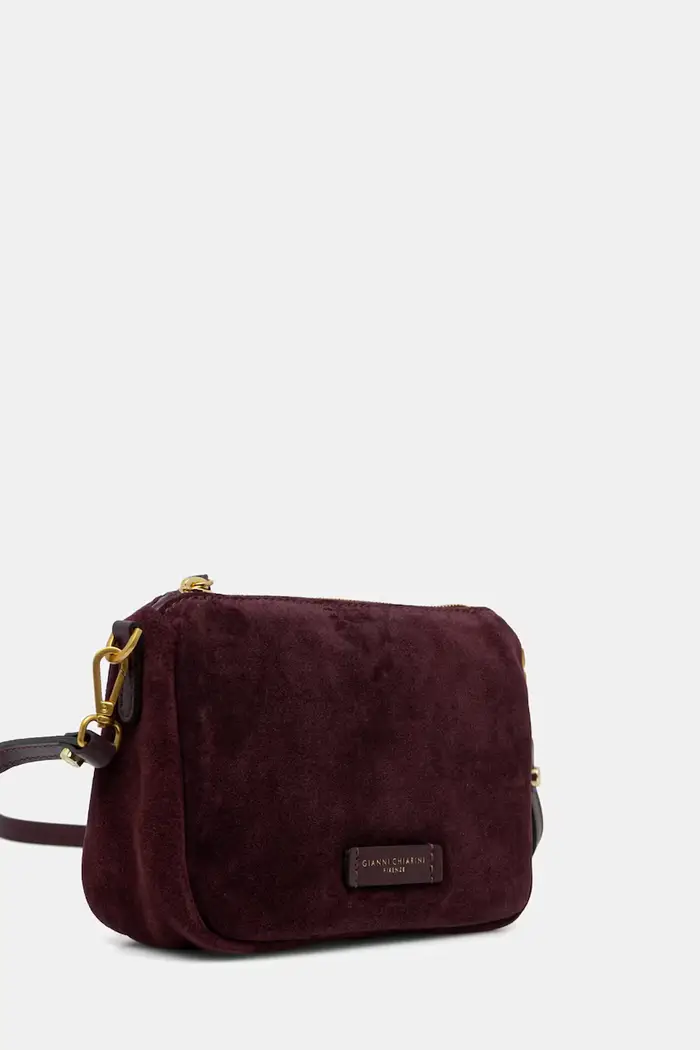 Gianni Chiarini borsa a tracollo da donna in camoscio NORA POUCH Granata
