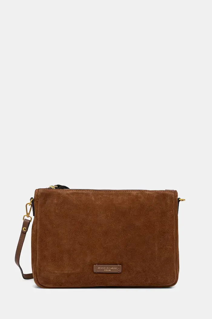 Gianni Chiarini borsa a tracollo da donna in camoscio NORA POUCH Marrone