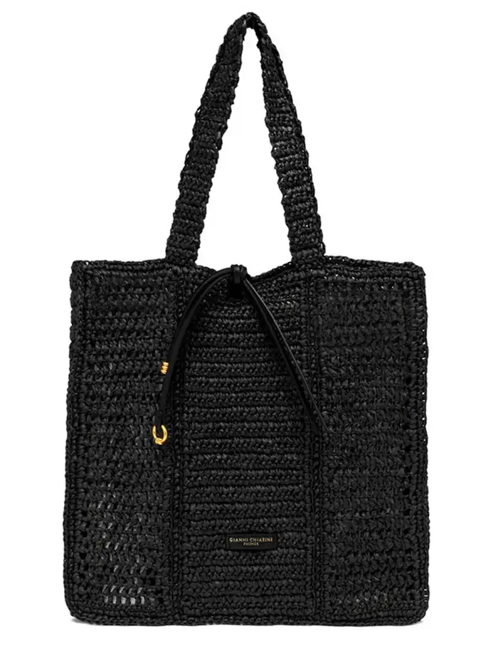 Gianni Chiarini Shopper Bag Nefili in paglia nera Donna BS11955 COMM STR-CRCH 001