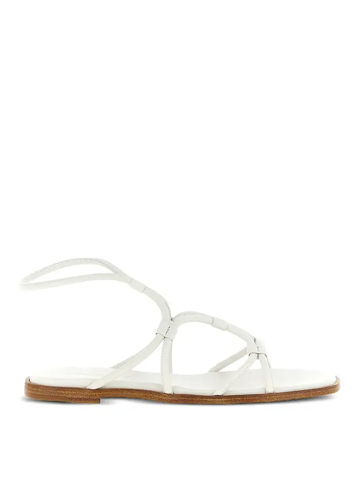 Gianvito Rossi Sandali piatti in pelle Bianco
