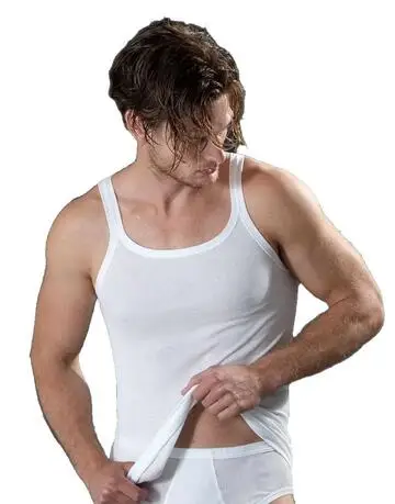 Gicipi Canottiera uomo spalla stretta in filo di scozia 280 S/S Tg 3/7