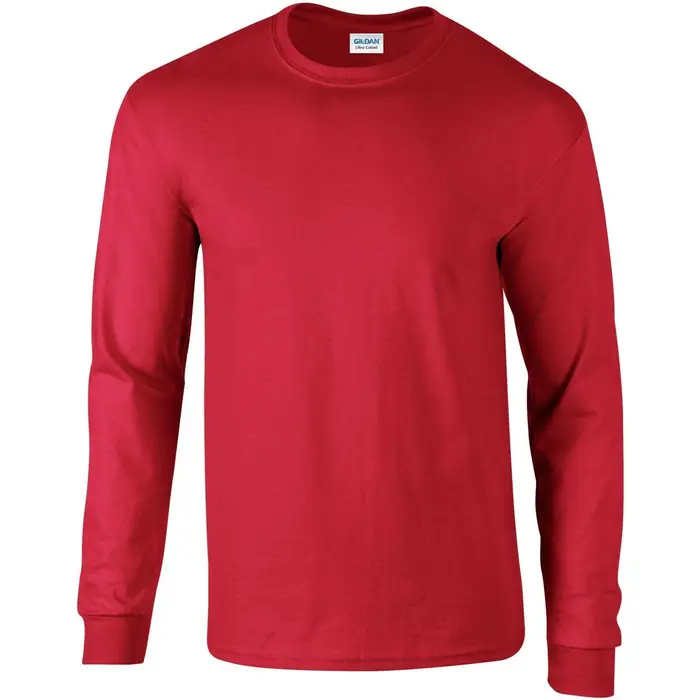 Gildan T-shirts a maniche lunghe Ultra Rosso