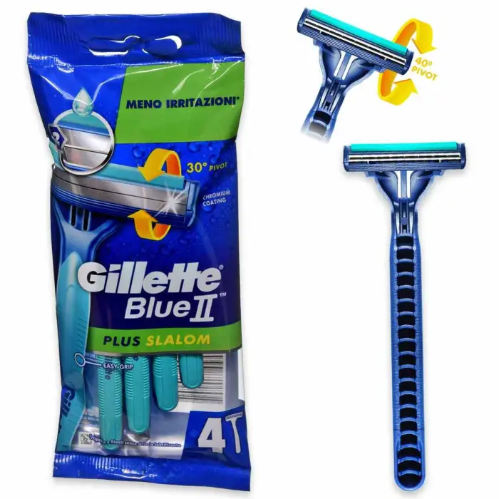 Gillette Blu II Plus Slalom 4 pezzi - Rasoi monouso
