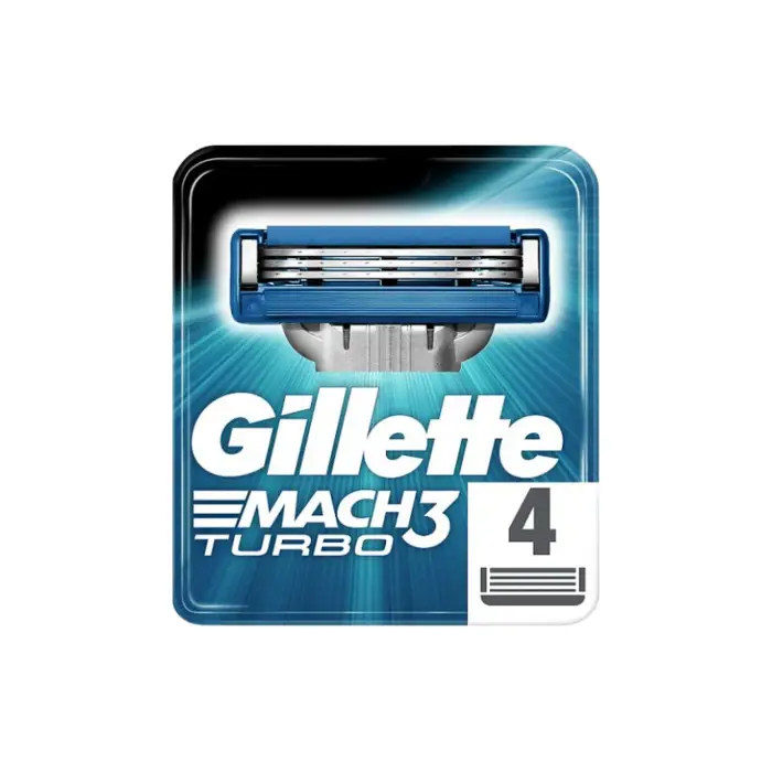Gillette Mach 3 Turbo - Testata di ricambio - 4 quantità