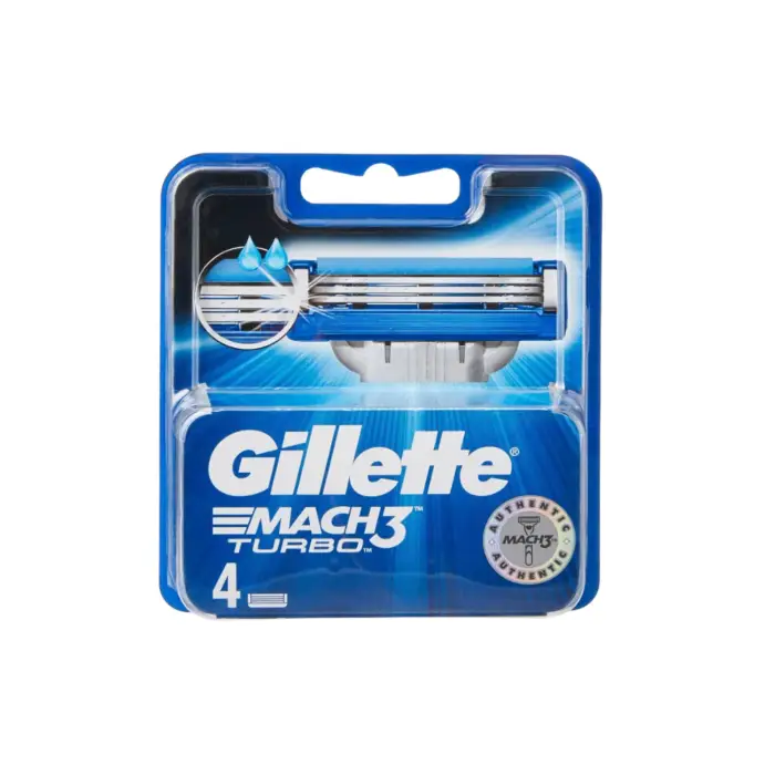 Gillette Mach 3 Turbo - Testata di ricambio formata da 4 pezzi