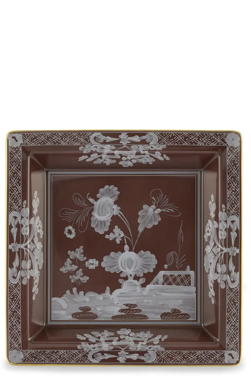 GINORI 1735 Svuotatasche Quadrato Oriente Italiano 24 5 Cm Marrone