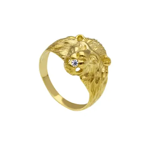 Gioielleria Lucchese Oro Anello Oro Giallo Testa di Leone GL101665