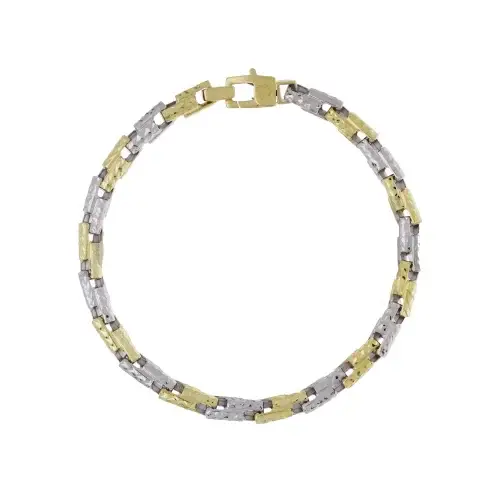 Gioielleria Lucchese Oro Bracciale Uomo Oro Bianco Giallo GL102457