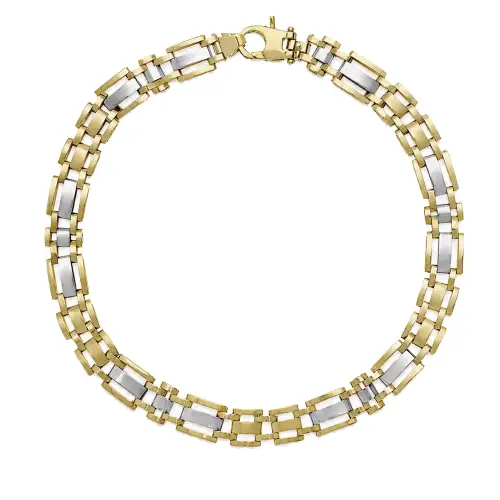 Gioielleria Lucchese Oro Bracciale Uomo Oro Bianco Giallo GL102473