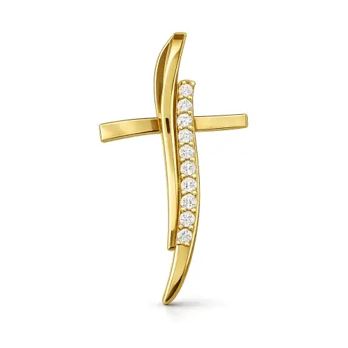 Ciondolo Croce Oro Giallo 18kt GL102558