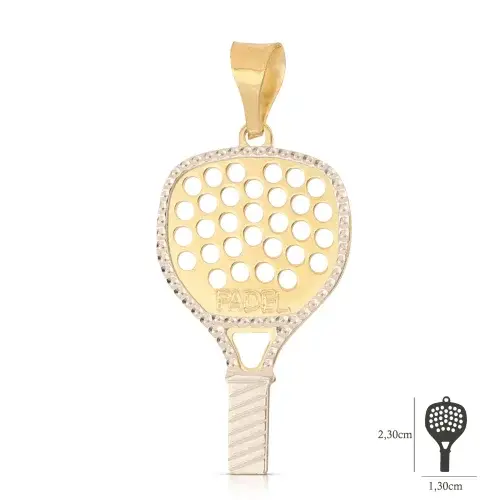 Ciondolo Racchetta da Padel Oro Bianco Giallo 18kt GL102535