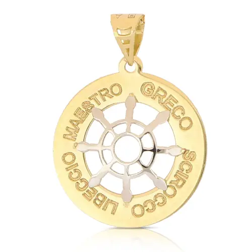 Gioielleria Lucchese Oro Ciondolo Timone Oro Bianco Giallo 18kt GL102515