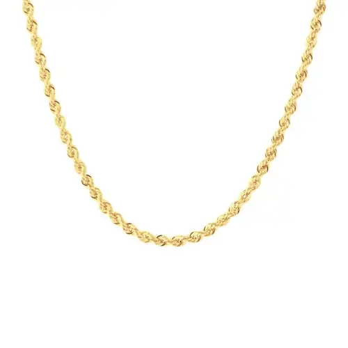 Gioielleria Lucchese Oro Collana Fune Corda Oro Giallo 18 KT 60 cm