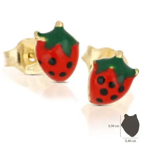 Orecchini bambina fragolina in Oro Giallo 803321716631