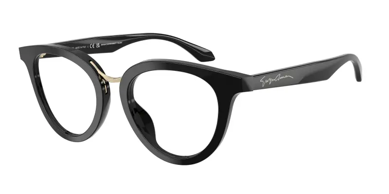 Giorgio Armani Donna AR7289U 5017 Montature da vista Acetato Nero Trasparente Rotonda Normale