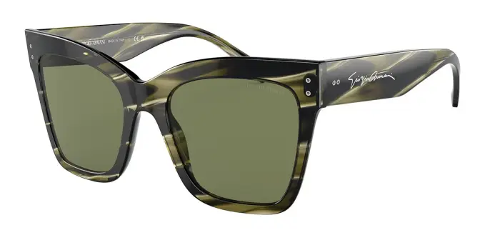 Giorgio Armani Donna AR8175 59522A Occhiali da sole Acetato Verde Verde Cat Eye