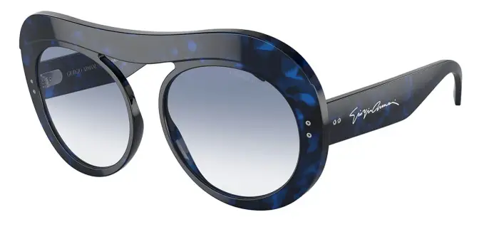 Giorgio Armani Donna AR8178 596819 Occhiali da sole Acetato Havana Blu Rotonda Sfumato
