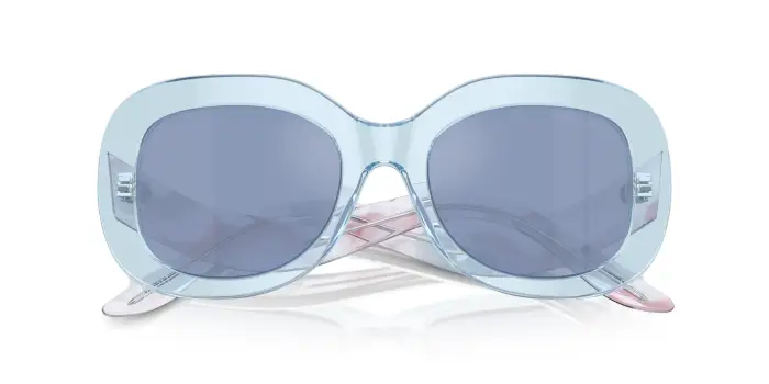 Giorgio Armani Donna AR8217 61521U Occhiali da sole Acetato Blu Azzurro Rotonda Specchiate