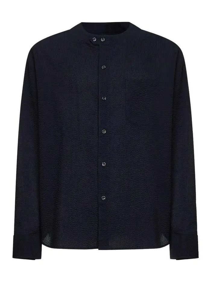 Giorgio Armani Maglia Asv in seersucker di cotone Nero