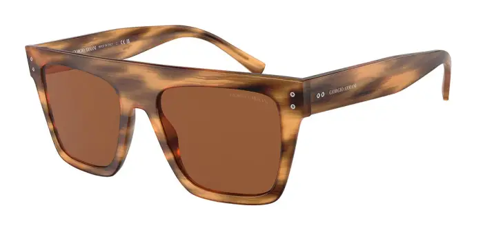 Giorgio Armani Unisex AR8177 592173 Occhiali da sole Acetato Marrone Marrone Geometrica