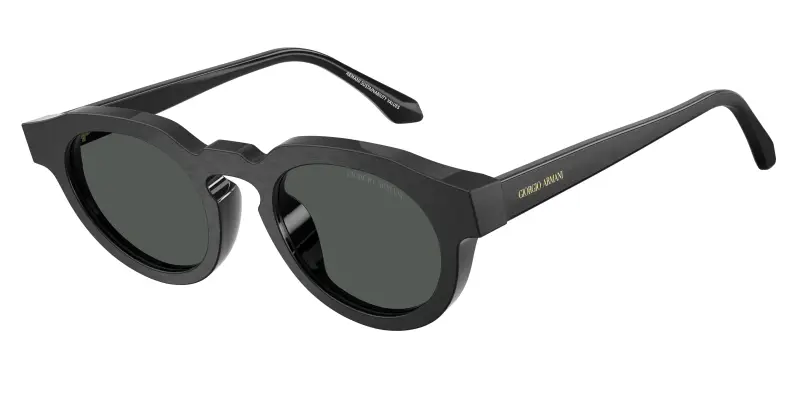 Giorgio Armani Unisex AR8255U 500987 Occhiali da sole Acetato Nero Grigio Rotonda Normale