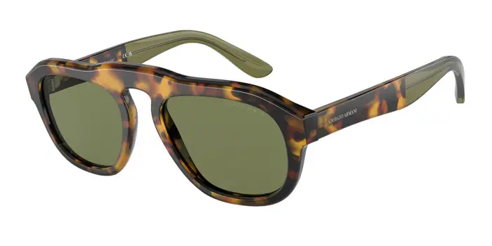 Giorgio Armani Uomo AR8173 50922A Occhiali da sole Acetato Havana Verde Geometrica