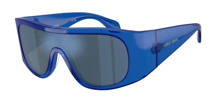 Giorgio Armani Uomo AR8222U 619255 Occhiali da sole Acetato Blu Blu Squadrata Specchiate