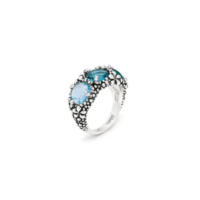 GIOVANNI RASPINI Anello Trilogy Blue Ivy - Argento 925