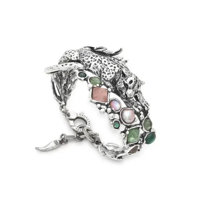 GIOVANNI RASPINI Bracciale Leopardo Jungle - Argento
