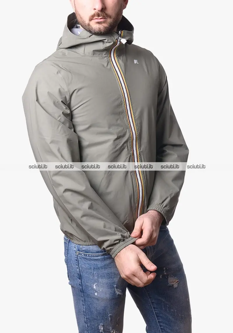 Giubbotto Kway uomo verde scuro Jack stretch dot