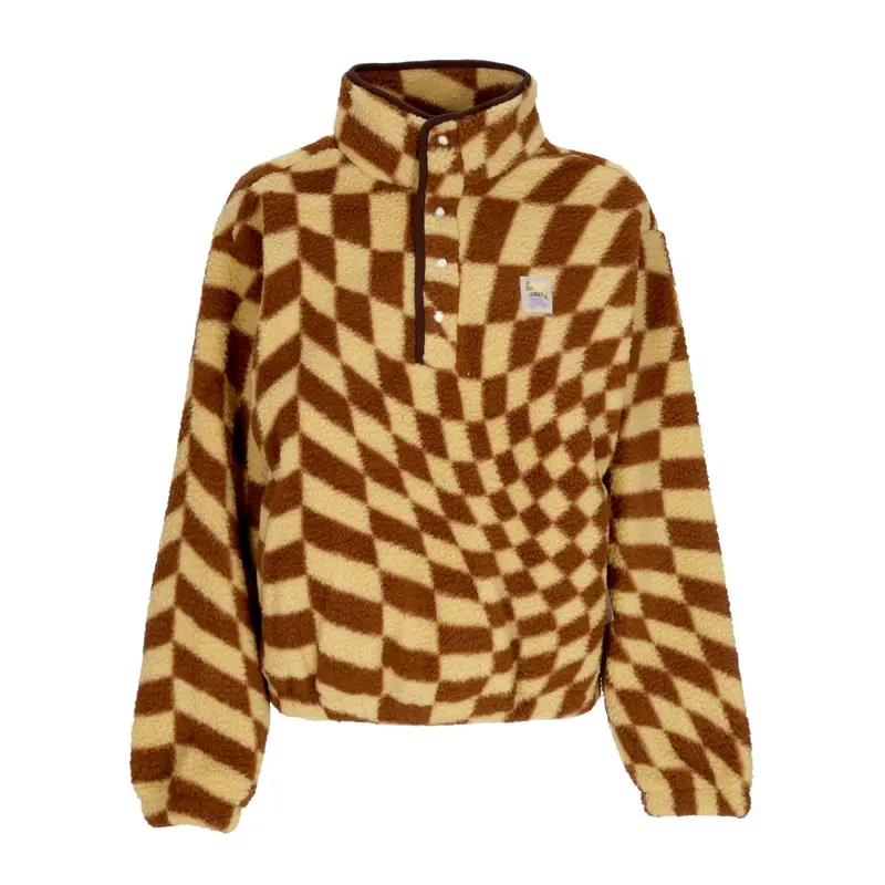 Obey Giubbotto Pile Infilabile Donna Wavy Pop Over Jacket Sepia Multi