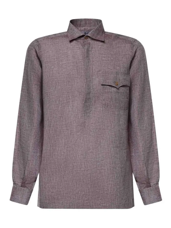 Camicia in lino Rits Marrone Chiaro