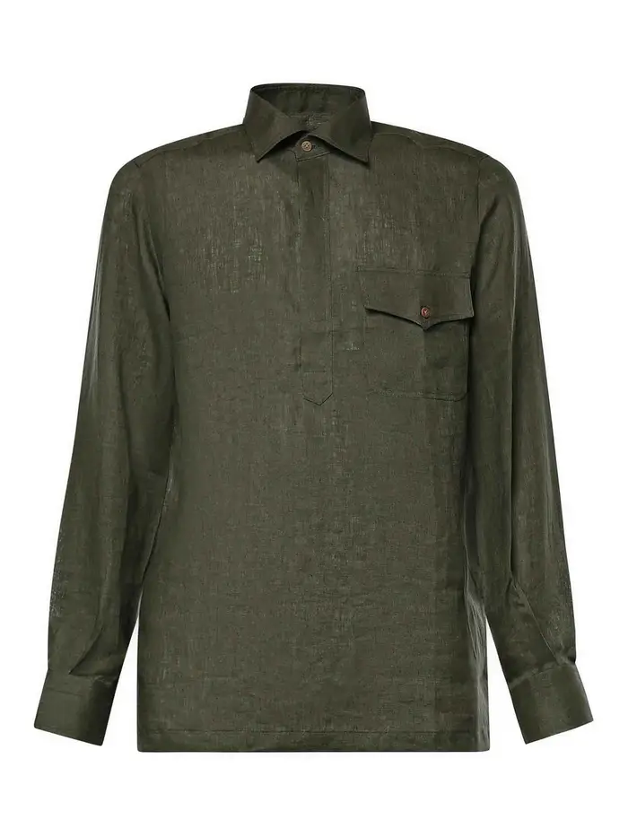 Camicia in lino Rits Verde Chiaro