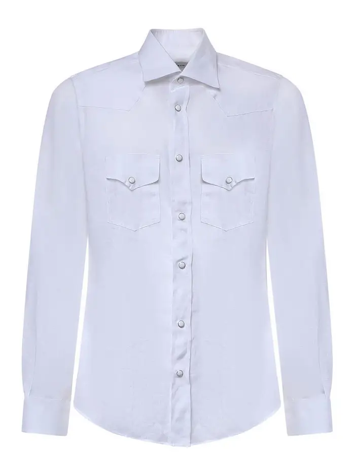 Camicia Savoia in Lino Bianco
