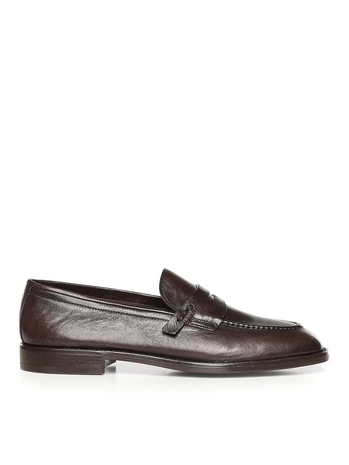 Giuliano Galiano Mocassini in pelle Tequila Marrone Scuro