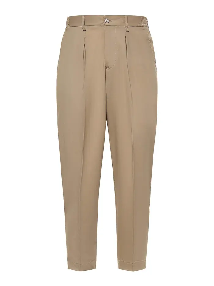 Giuliano Galiano Pantaloni Korb in Misto Lana Beige