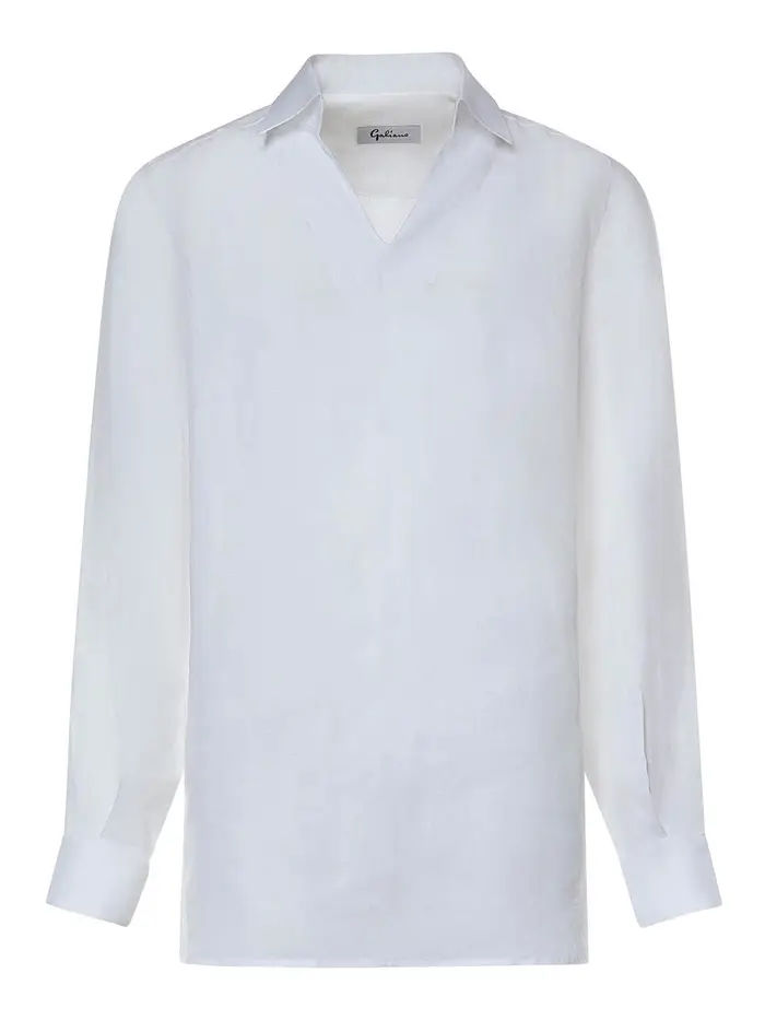 Polo in lino Atlantis Bianco