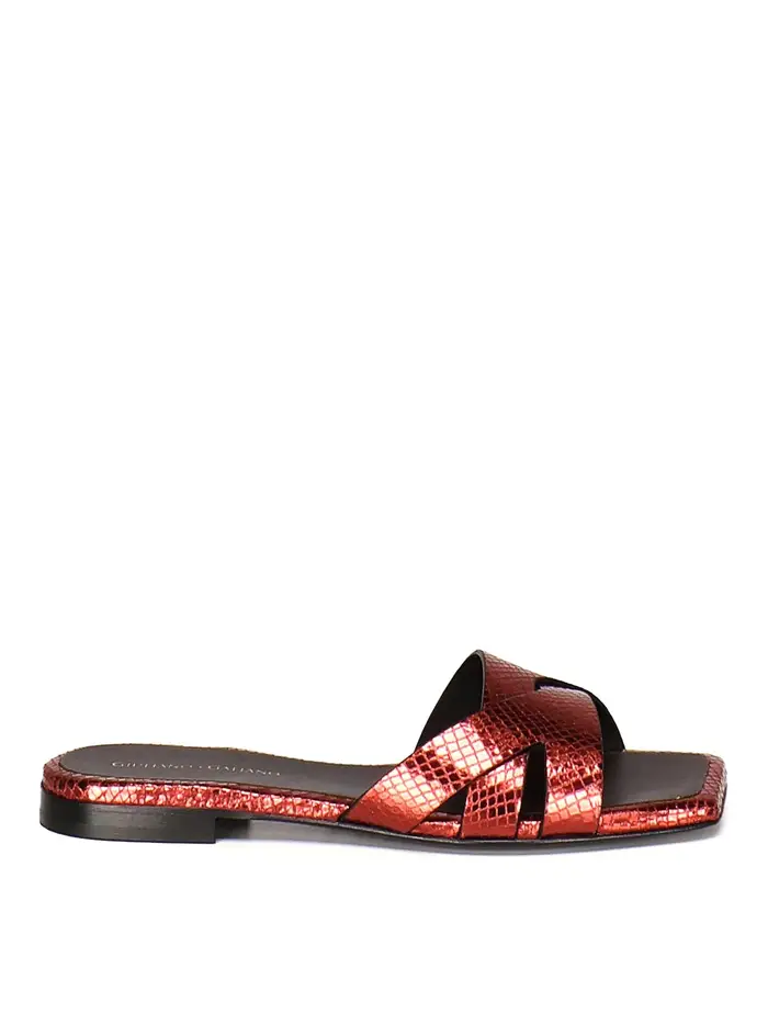 Sandali piatti miryam Rosso Scuro