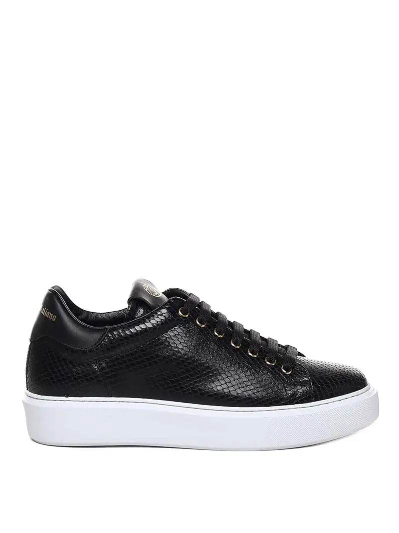 Giuliano Galiano Sneakers In Stampa Pitone Nero