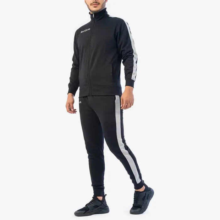 Givova Tuta aperta senza cappuccio revolution felpata blu bianco