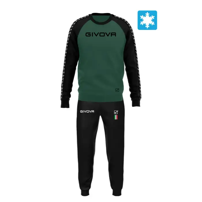 Givova Tuta da ginnastica con strisce Italia 102 Vert