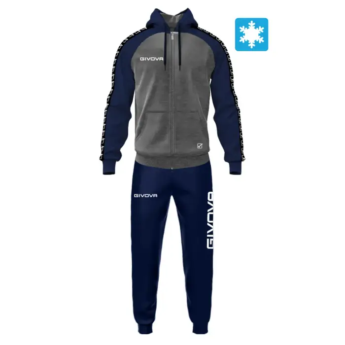 Givova Tuta da ginnastica con strisce Italia 103 Gris