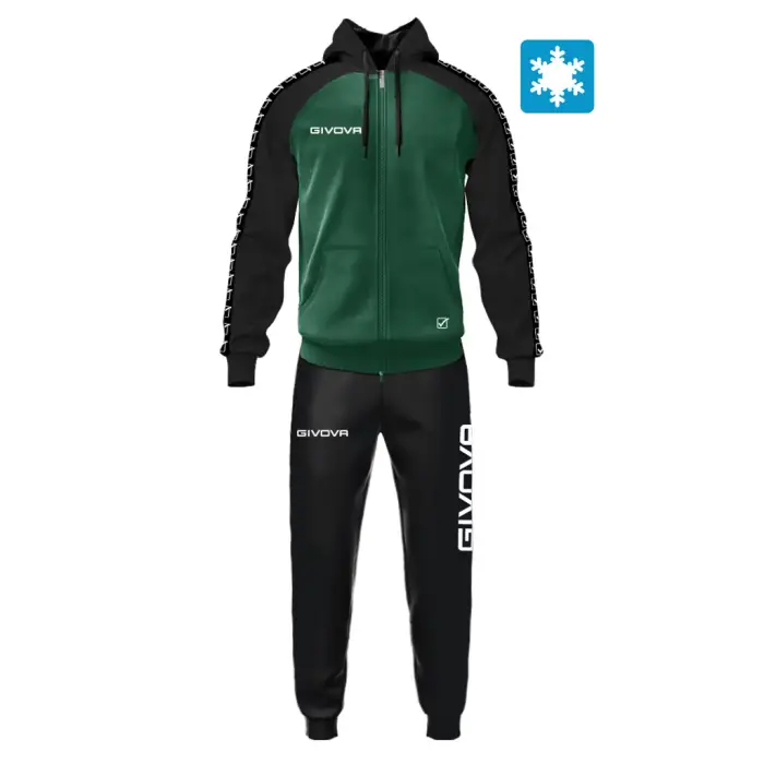 Givova Tuta da ginnastica con strisce Italia 103 Noir
