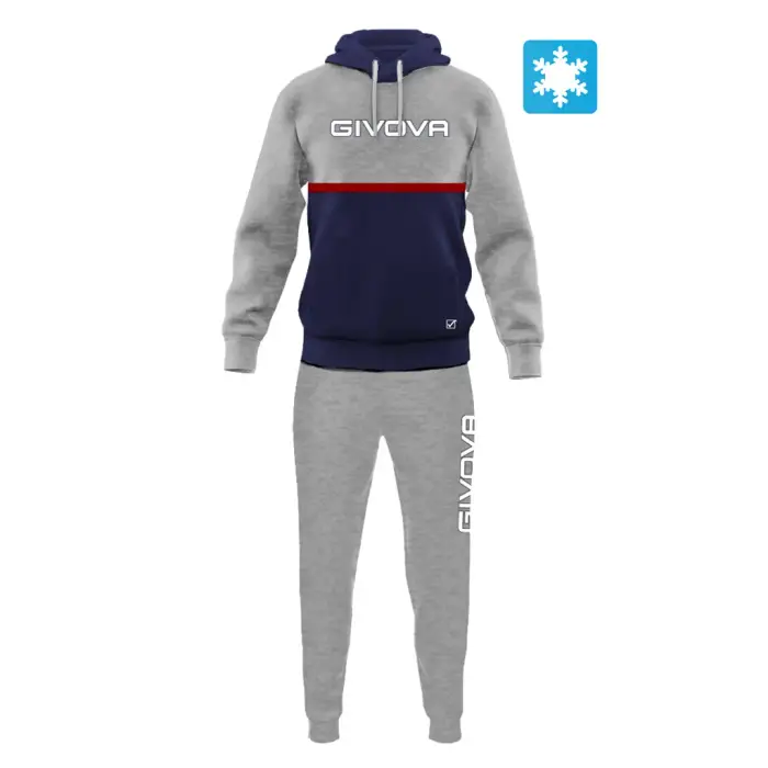 Givova Tuta in pile bicolore Italia 106 Gris