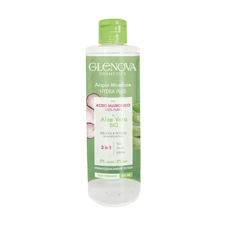 Glenova Acqua Micellare Hydra Plus Con Acido Ialuronico E Aloe Vera Bio 400 ml