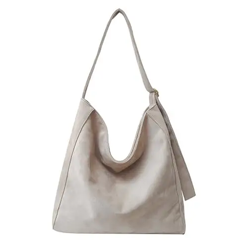 Gluckstar Borsa Donna in Scamosciata Pelle, Borsa Tracolla Elegante Hobo Tote Shopper Borsetta a Spalla per Lavoro