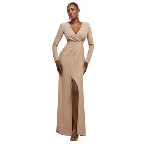 Goddiva Abito a portafoglio in lurex da donna Maxi