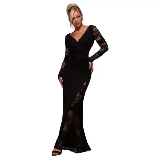 Goddiva Abito a portafoglio in pizzo da donna Scuba Maxi