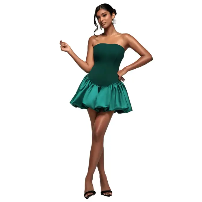 Goddiva Robe corsetée donna Boobtube Babydoll Vert